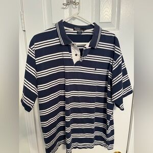 Polo by Ralph Lauren Navy & White Striped Short Sleeve Shirt